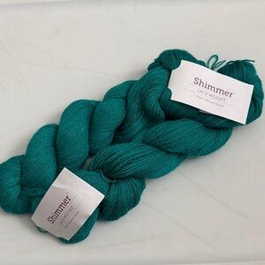 Shimmer Lace Weight Yarn in Teal